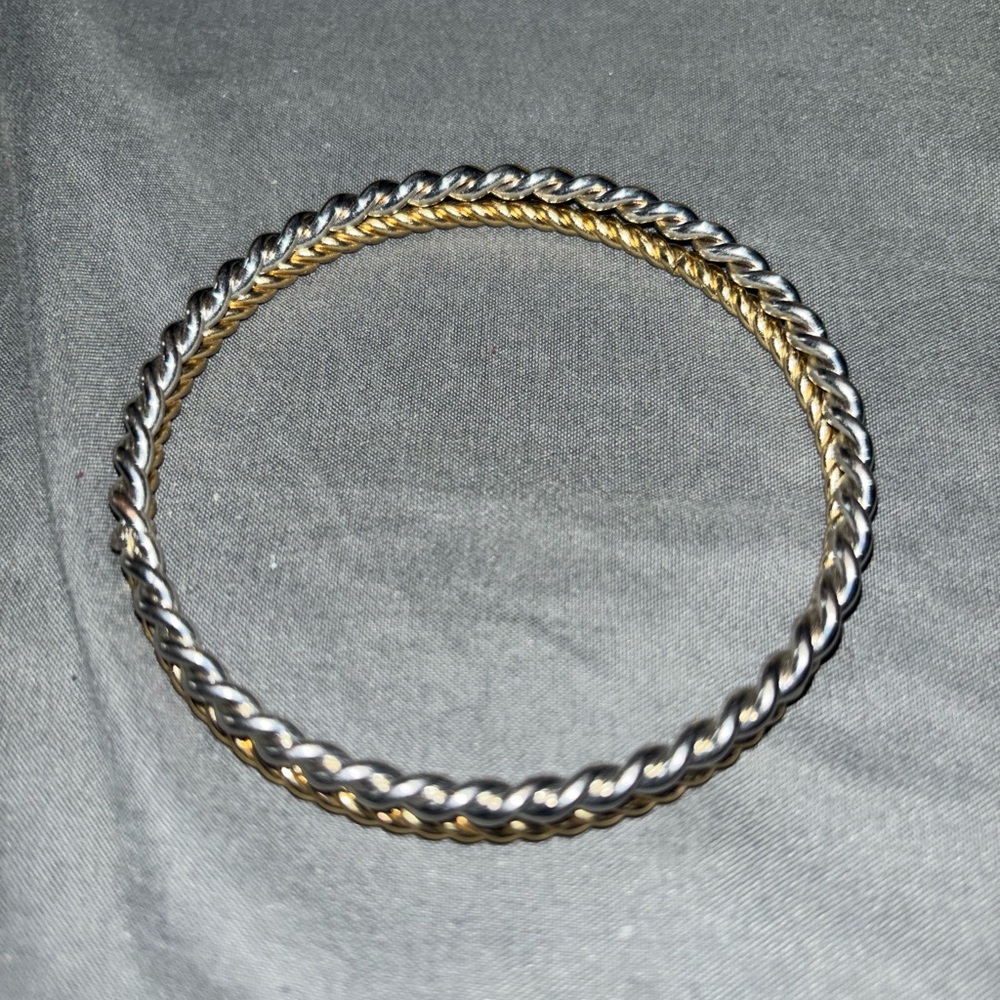 Elegant Gold and Silver Bangle Set - Picture 5 of 10